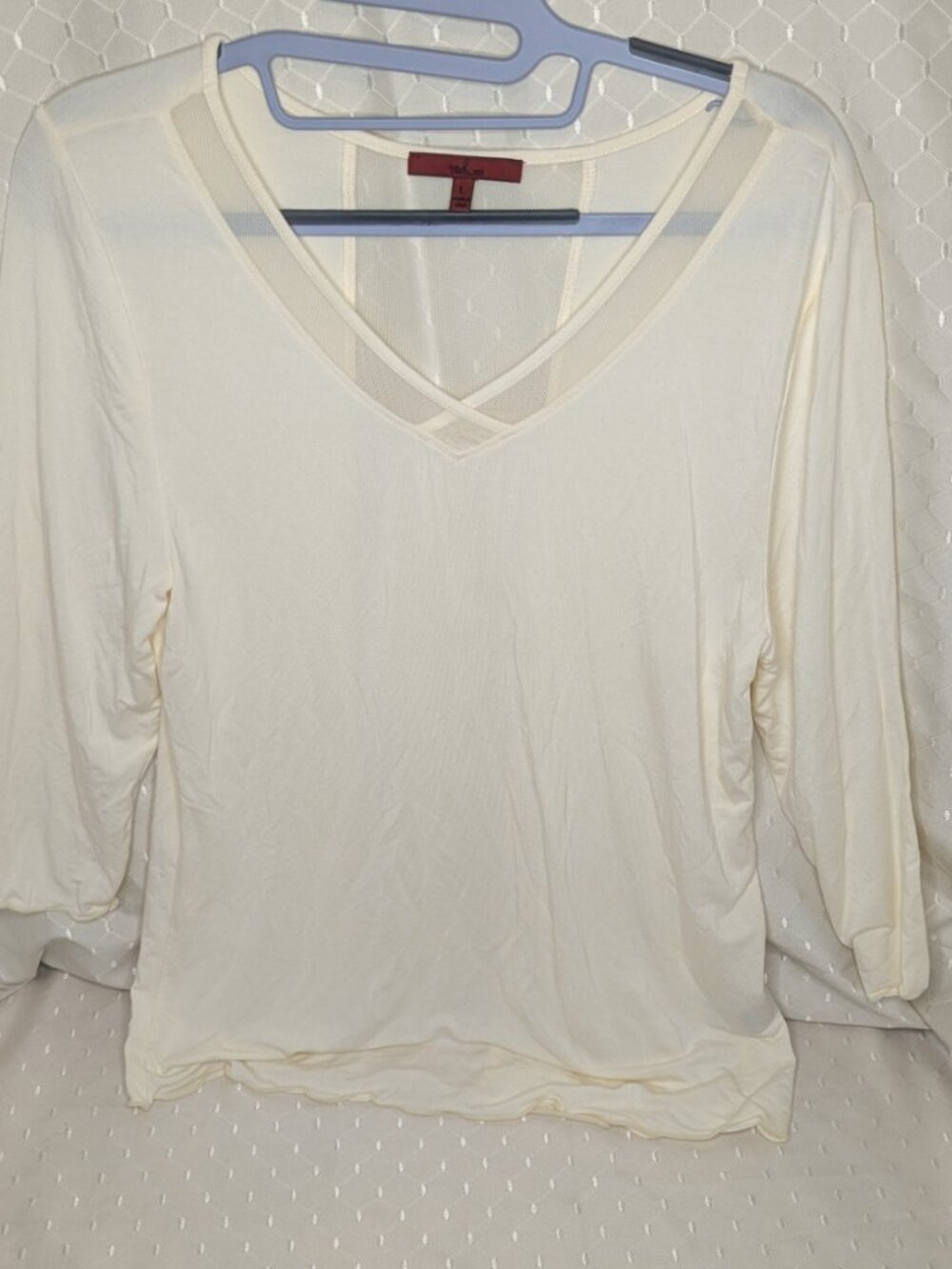 Cream color 3/4 length sleeve shirt